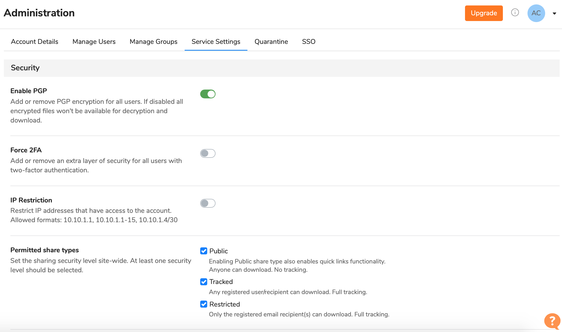 File Security Settings